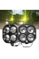Sarı Beyaz Delici Offroad Motosiklet Traktör Araba Atv Forklift 1 Adet Led Sis Farı Lamba 3inç Işık