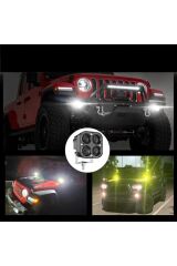 Sarı Beyaz Delici Offroad Motosiklet Traktör Araba Atv Forklift 1 Adet Led Sis Farı Lamba 3inç Işık