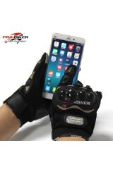 Motosiklet Eldiveni Dokunmatik Touch Screen Motor Eldiveni Kemik Ve Avuç Içi Korumalı Uzun Siyah