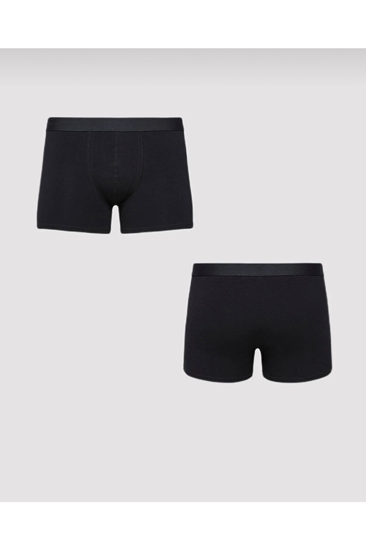 Erkek Boxer Likralı Ultra Rahat 3’lü Siyah Paket