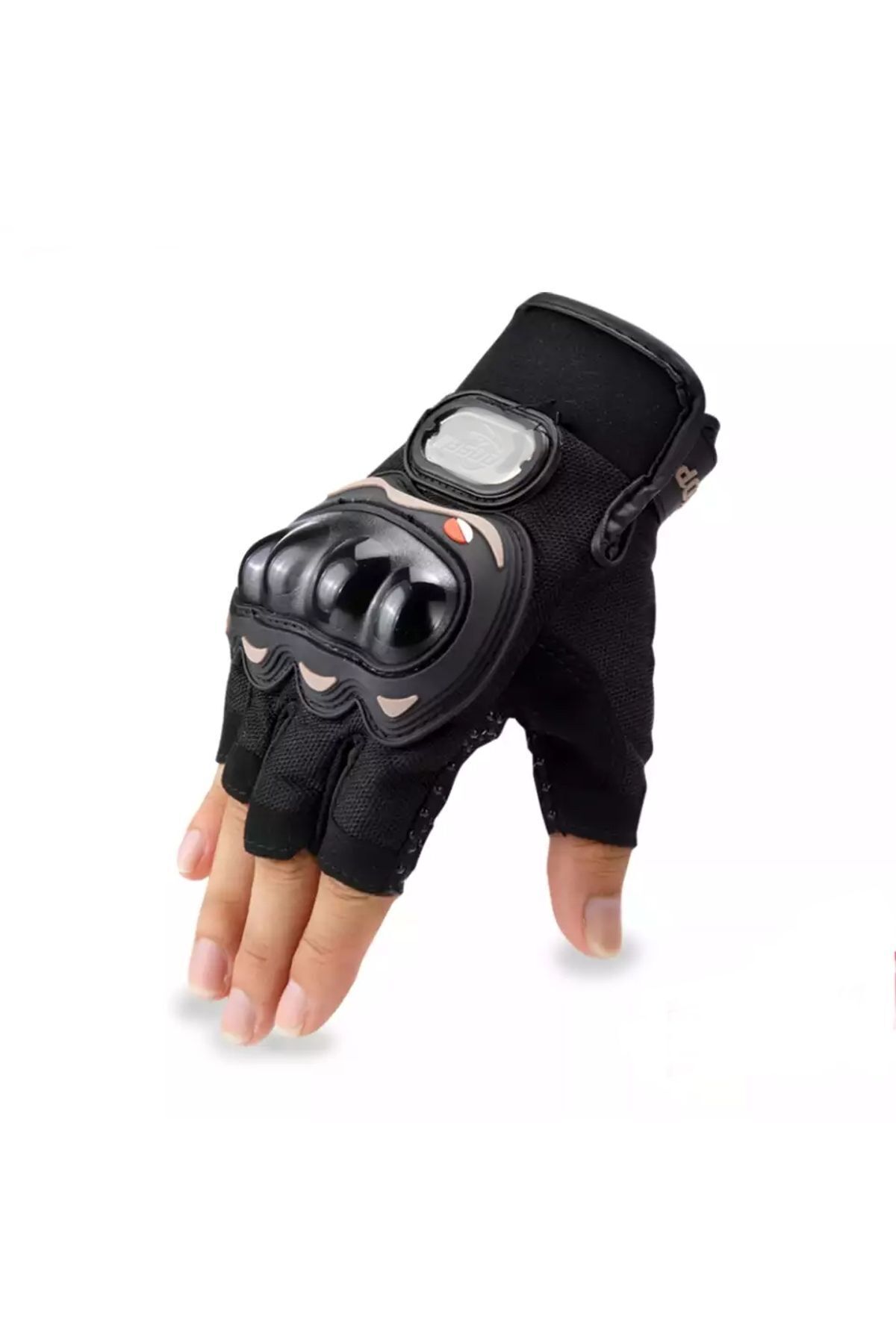 Motosiklet Bisiklet Eldiveni Yarım Kısa Kesik Parmaklı Yazlık Korumalı Motor Eldiveni
