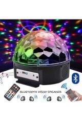 Uzaktan Kumandalı Sese Duyarlı Bluetoothlu Led Küre Disko Topu 6 Lazer Renkli Işıklı