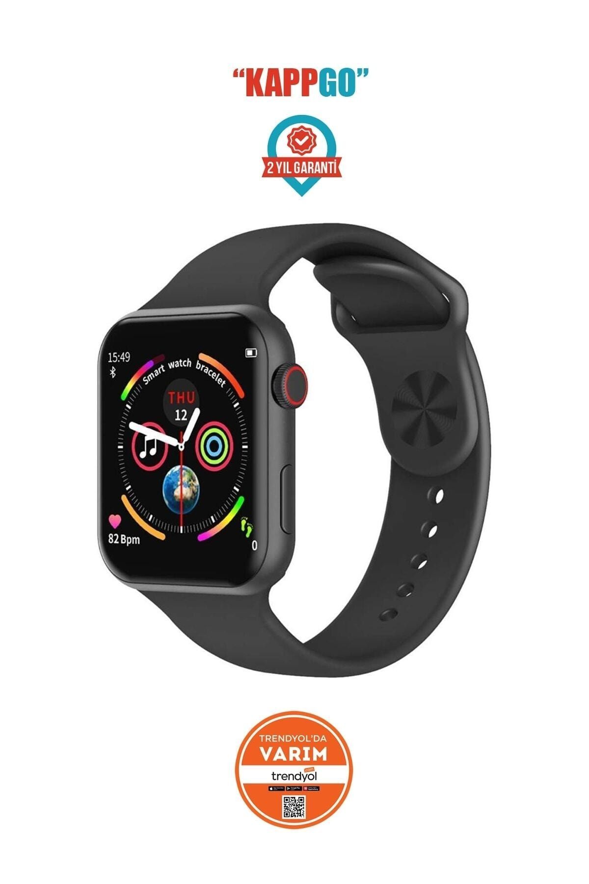 Akıllı Saat Smart Watch Türkçe Menü Arama Cevaplama Modu Sporcu Saati Konuşma Özelliği T500 (Siyah)