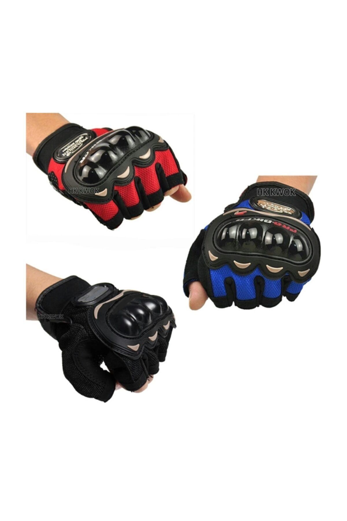 Yarım Parmak Eldiven Bisiklet Motosiklet Pro-biker Siyah-l